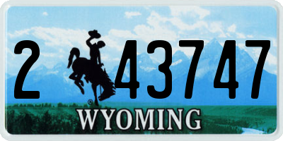 WY license plate 243747