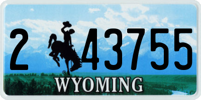 WY license plate 243755