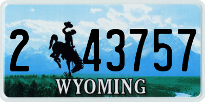 WY license plate 243757