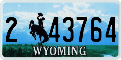 WY license plate 243764