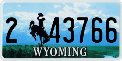 WY license plate 243766