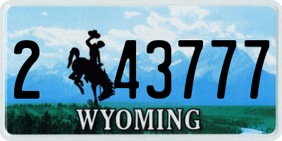 WY license plate 243777