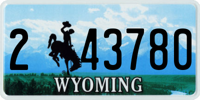 WY license plate 243780
