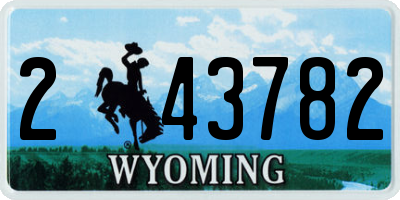 WY license plate 243782