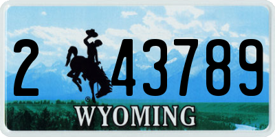 WY license plate 243789