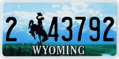 WY license plate 243792