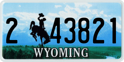 WY license plate 243821