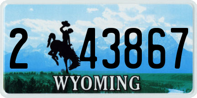 WY license plate 243867