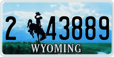 WY license plate 243889