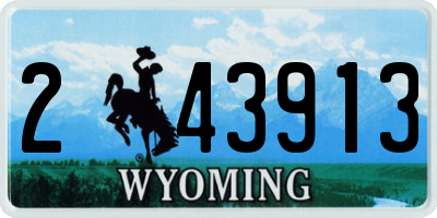 WY license plate 243913
