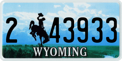WY license plate 243933