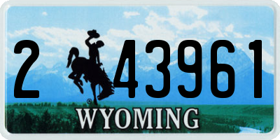 WY license plate 243961