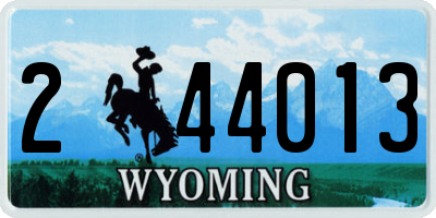 WY license plate 244013
