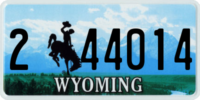 WY license plate 244014