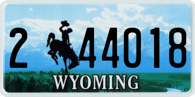 WY license plate 244018