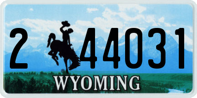 WY license plate 244031