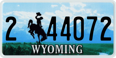WY license plate 244072