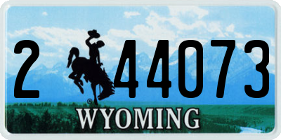 WY license plate 244073