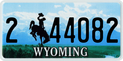 WY license plate 244082
