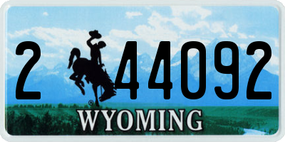 WY license plate 244092