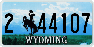 WY license plate 244107