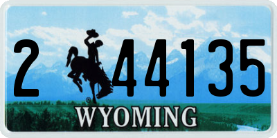 WY license plate 244135