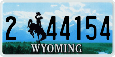 WY license plate 244154