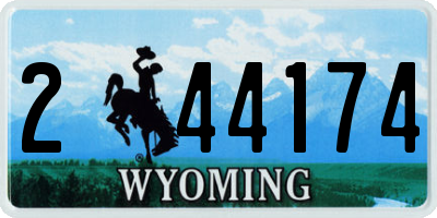 WY license plate 244174