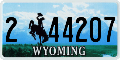 WY license plate 244207