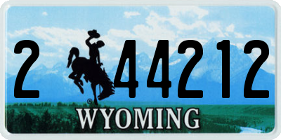 WY license plate 244212