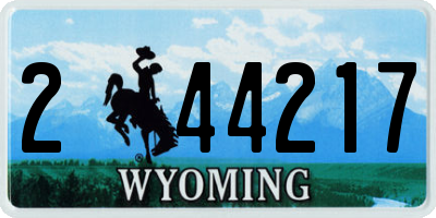 WY license plate 244217