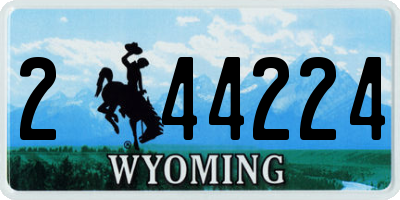 WY license plate 244224