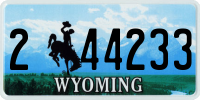WY license plate 244233