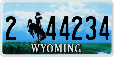 WY license plate 244234