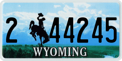 WY license plate 244245