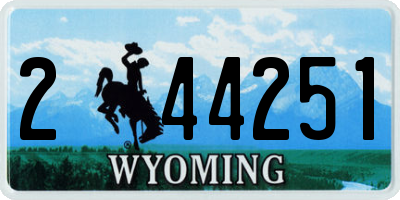 WY license plate 244251