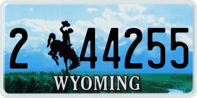 WY license plate 244255