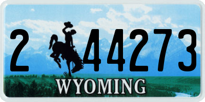 WY license plate 244273