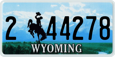 WY license plate 244278