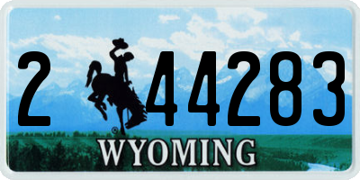 WY license plate 244283