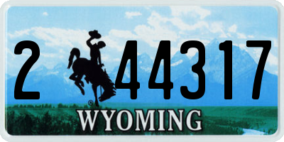 WY license plate 244317