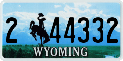 WY license plate 244332