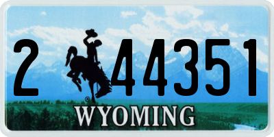 WY license plate 244351