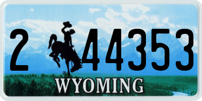 WY license plate 244353