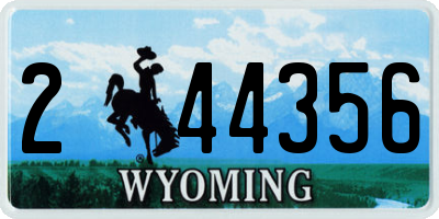 WY license plate 244356