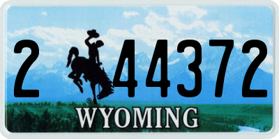 WY license plate 244372