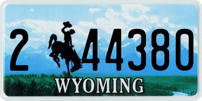 WY license plate 244380