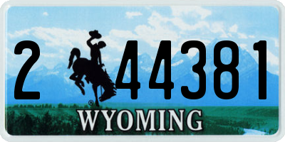 WY license plate 244381
