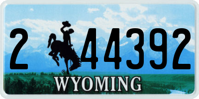 WY license plate 244392
