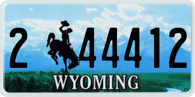 WY license plate 244412